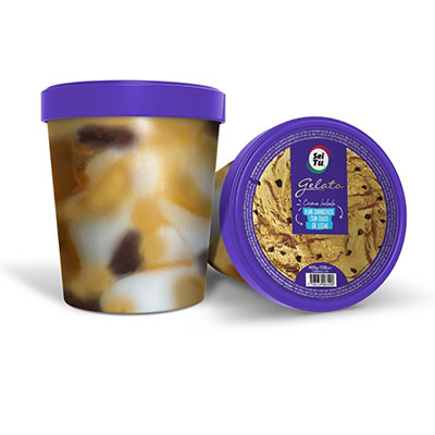 Flan granizado con dulce de leche