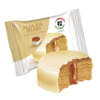 Alfajor helado de chocolate blanco