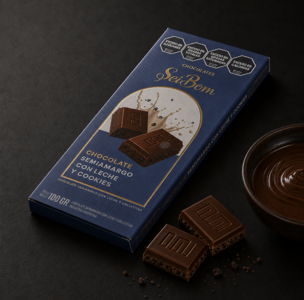 Tableta de chocolate con cookies