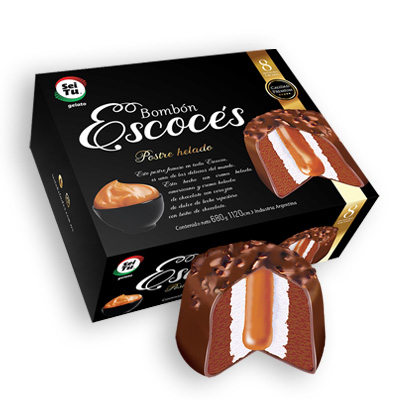 Bombón escocés con cobertura de chocolate negro