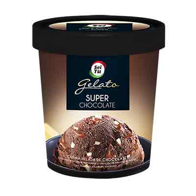 Pote de heldo de super chocolate Sei Tu