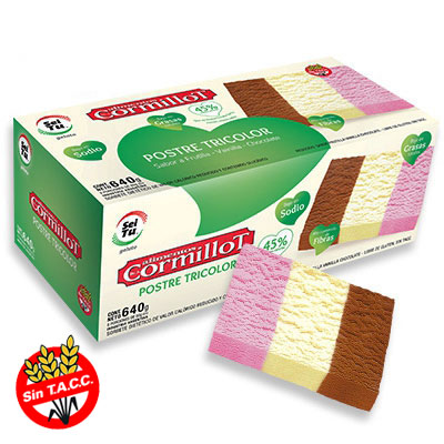 Postre tricolor Cormillot sin gluten